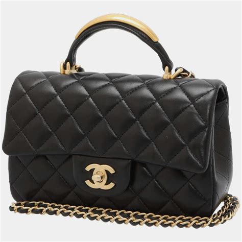 chanel flap bag with top handle cruise collection|Chanel lambskin medium flap bag.